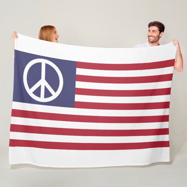 United States Peace Flag Fleece Blanket (In Situ)