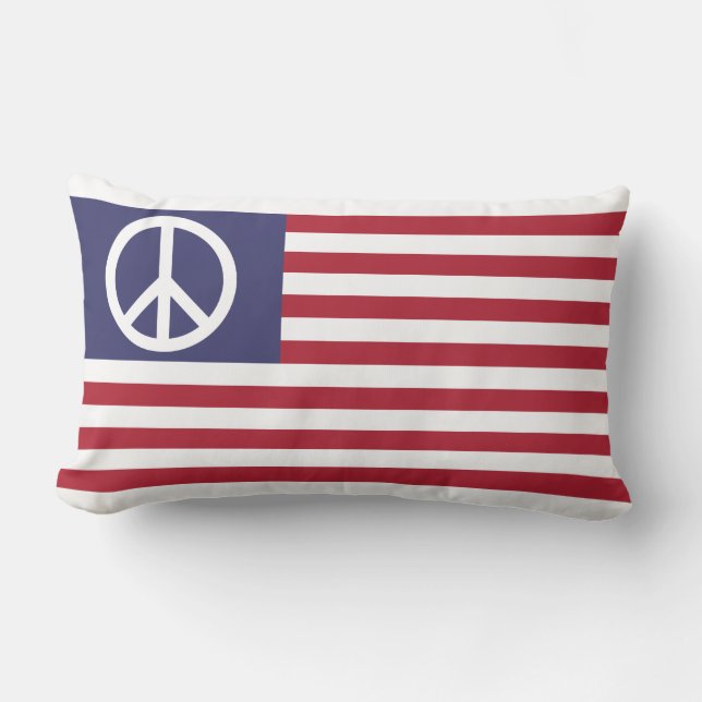 United States Peace Flag Lumbar Cushion (Front)