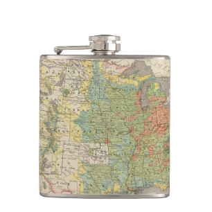 United States Population Density, 1890 Hip Flask