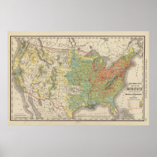 United States Population Density, 1890 Poster
