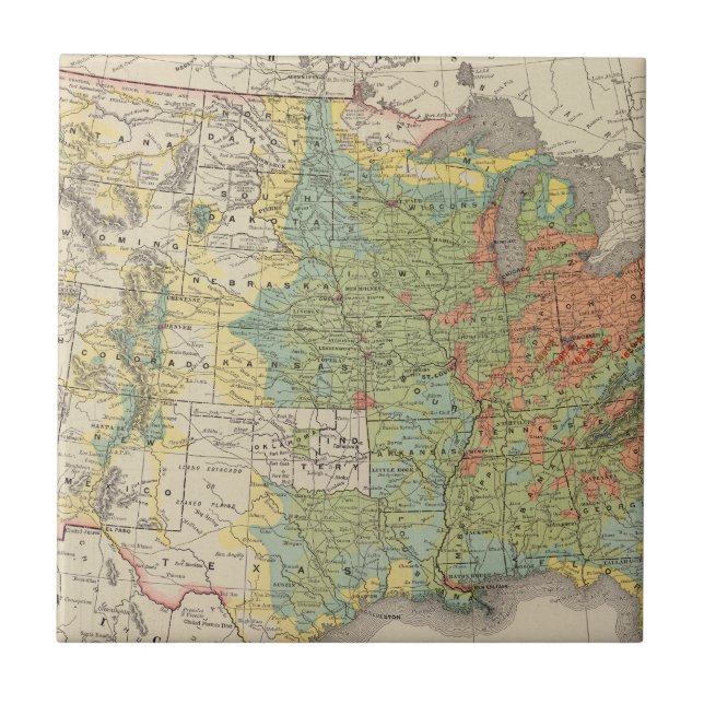 United States Population Density, 1890 Tile (Front)
