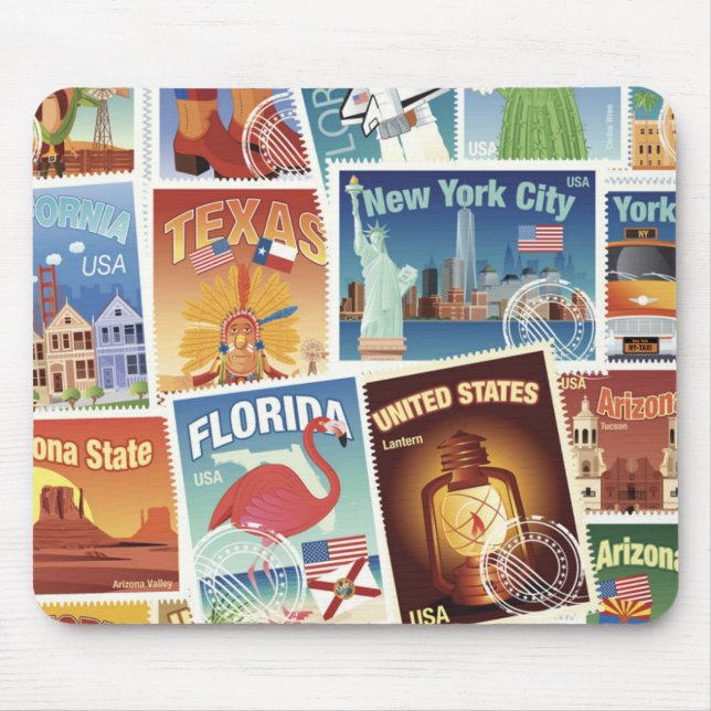 United States Postage Stamps Mouse Pad (Front)