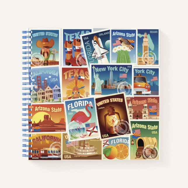 United States Postage Stamps Notebook (Front)