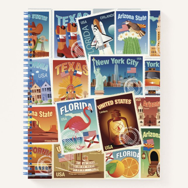 United States Postage Stamps Notebook (Front)