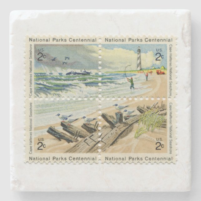 United States Postage Stamps Stone Coaster (Front)