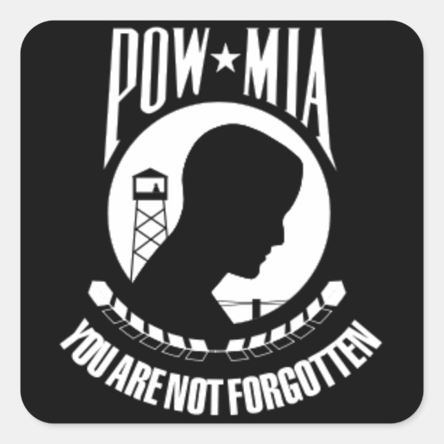 United States POW-MIA Square Sticker (Front)