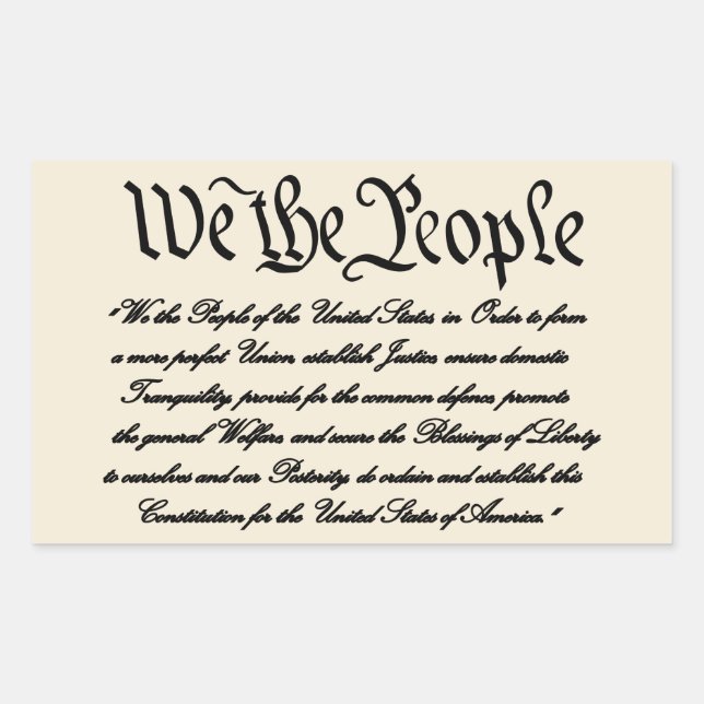United States Preamble Rectangular Sticker (Front)