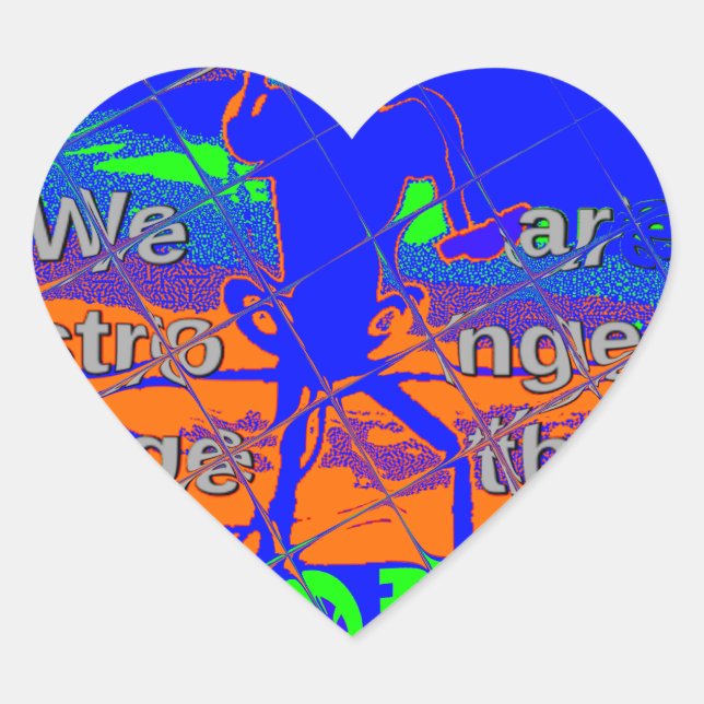 United States Psychedelic Hope: Blue Unity Art Heart Sticker (Front)