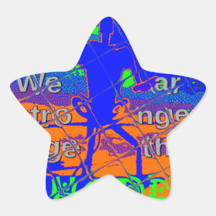 United States Psychedelic Hope: Blue Unity Art Star Sticker