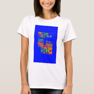 United States Psychedelic Hope: Blue Unity Art T-Shirt