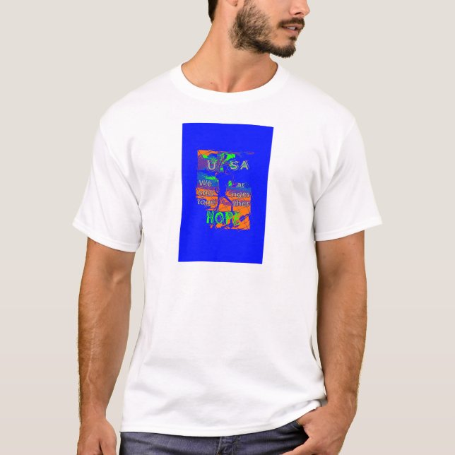 United States Psychedelic Hope: Blue Unity Art T-Shirt (Front)