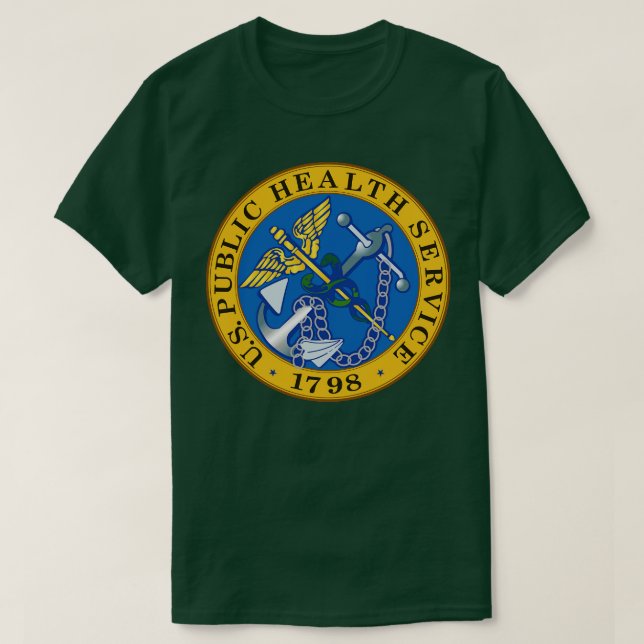 United States Public Health Service Seal Colour T-Shirt (Design Front)