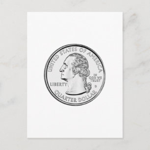 United States Quarter Coin Postcard