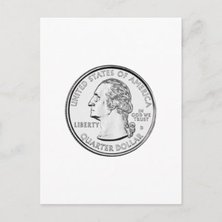 United States Quarter Coin Postcard