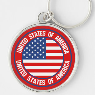 United States Round Emblem Key Ring