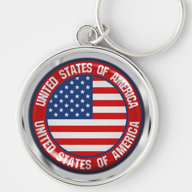 United States Round Emblem Key Ring (Front)