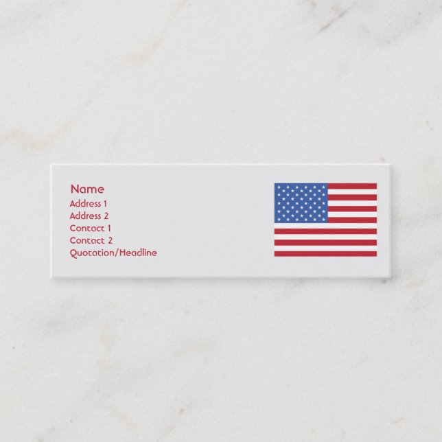 United States - Skinny Mini Business Card (Front)