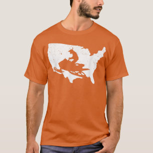 United States Snowmobile Riding Winter Sports Snow T-Shirt