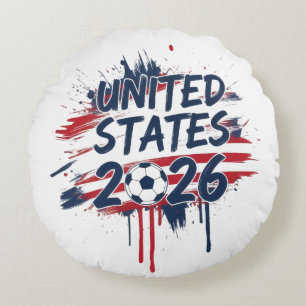 United States Soccer 2026 World Cup Fan Graphic  Round Cushion