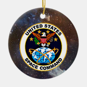 UNITED STATES SPACE COMMAND CERAMIC TREE DECORATION