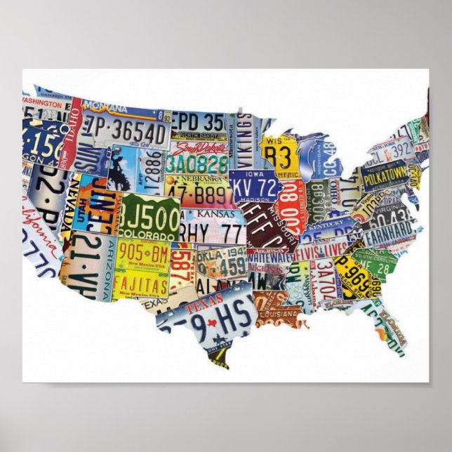 UNITED STATES STATE LICENSE PLATES POSTER (Front)