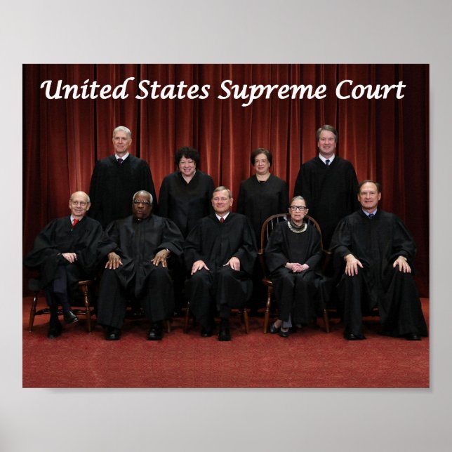 United States Supreme Court Justices 2018 Poster (Front)