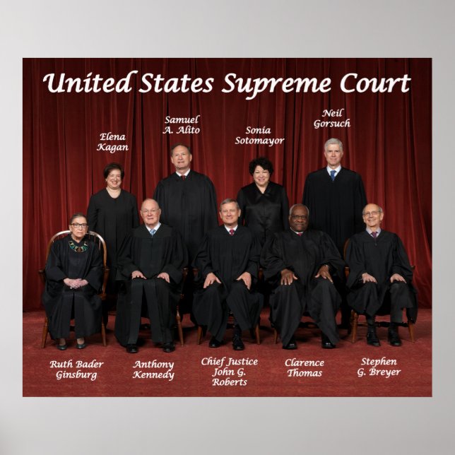United States Supreme Court Justices Poster (Front)