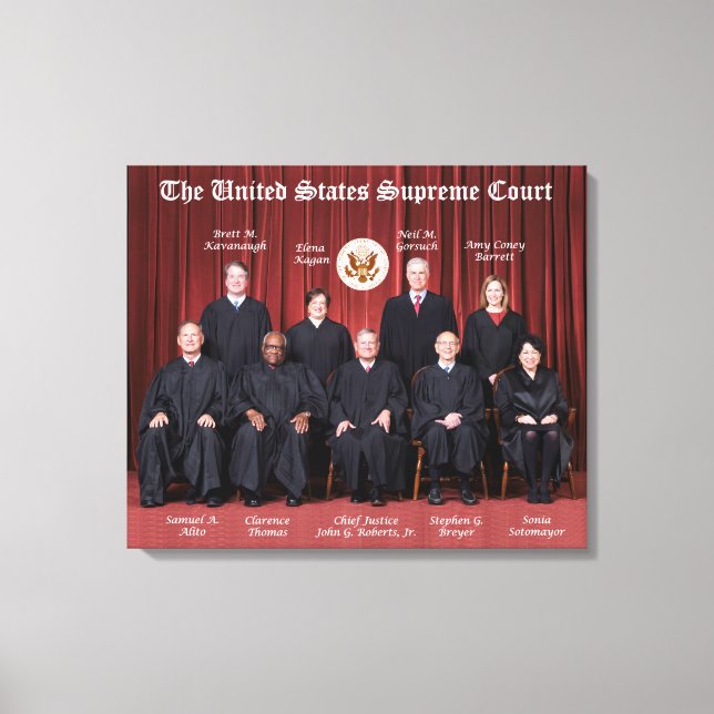 United States Supreme Court Justices & Seal 2021 C Canvas Print (Front)