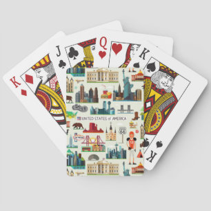 United States Symbols Pattern Playing Cards