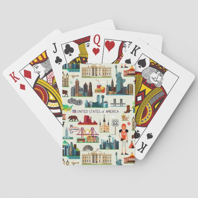 United States Symbols Pattern Playing Cards (Back)