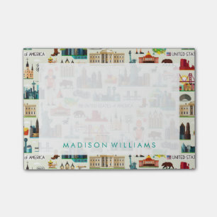 United States Symbols Pattern Post-it Notes