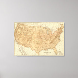 United States topographical features Canvas Print