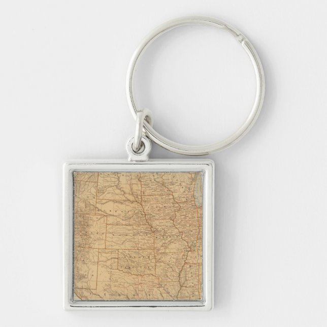 United States topographical features Key Ring (Front)