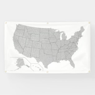 United States tracking county Map Banner