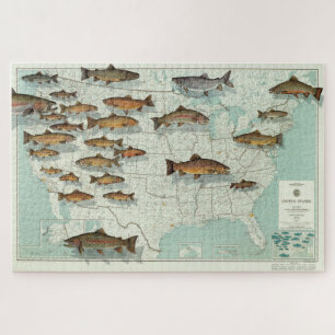 United States Trout Map (1999) Jigsaw Puzzle