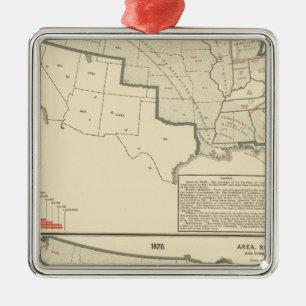 United States Two colour lithographed maps Metal Tree Decoration
