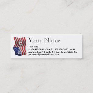 United States Veteran Waving Flag Mini Business Card
