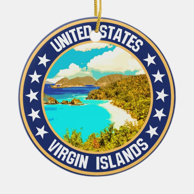 United States Virgin Islands                       Ceramic Tree Decoration (Front)