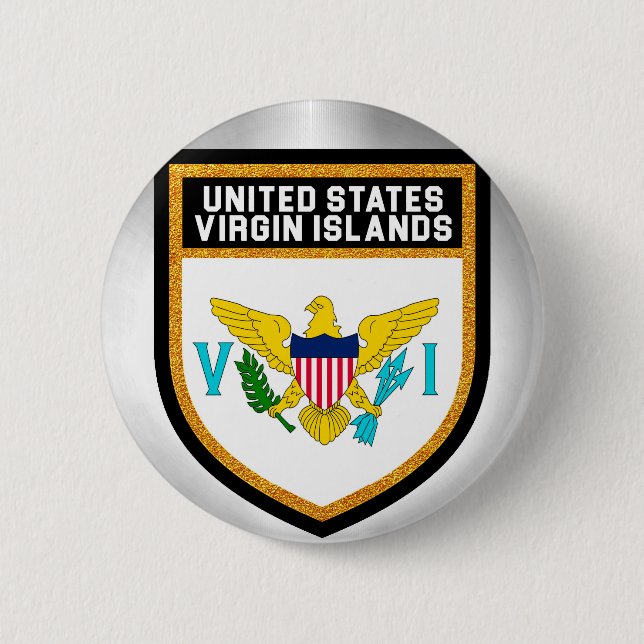 United States Virgin Islands Flag 6 Cm Round Badge (Front)
