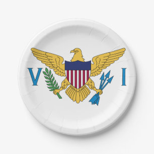 United States Virgin Islands Flag Paper Plate