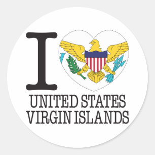 United States Virgin Islands Love v2 Classic Round Sticker