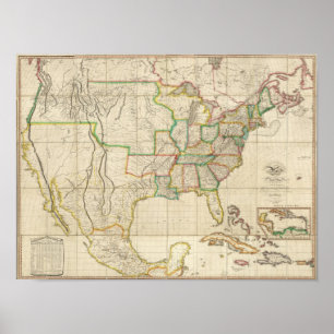 United States with the Contiguous British Poster