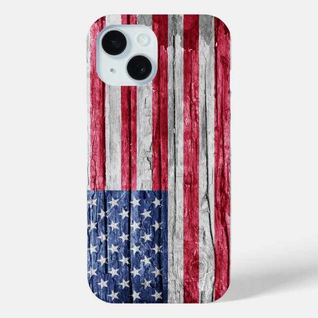 United States wood flag Case-Mate iPhone Case (Back)