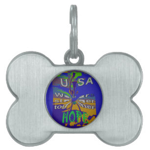United USA Hope Stronger Together Pet ID Tag
