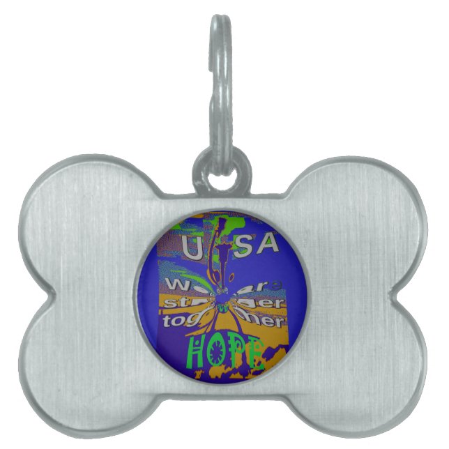 United USA Hope Stronger Together Pet ID Tag (Front)