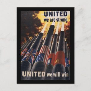 United We Are Strong United We Will Win Postcard