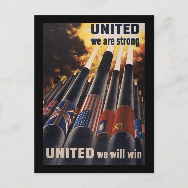 United We Are Strong United We Will Win Postcard (Front)