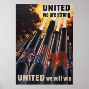 United We Are Strong United We Will Win Poster
