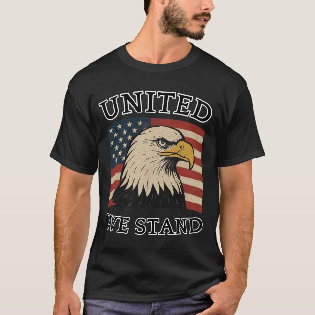 United We Stand – American 9/11 Memorial Design T-Shirt (Front)