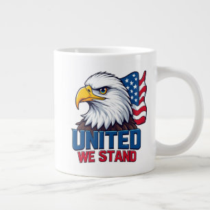 United We Stand American Flag Patriotic Large Coffee Mug